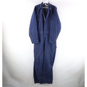 Vintage 70s Big Ben Wrangler Mens 42 Thrashed Indigo Denim Coveralls Bibs USA